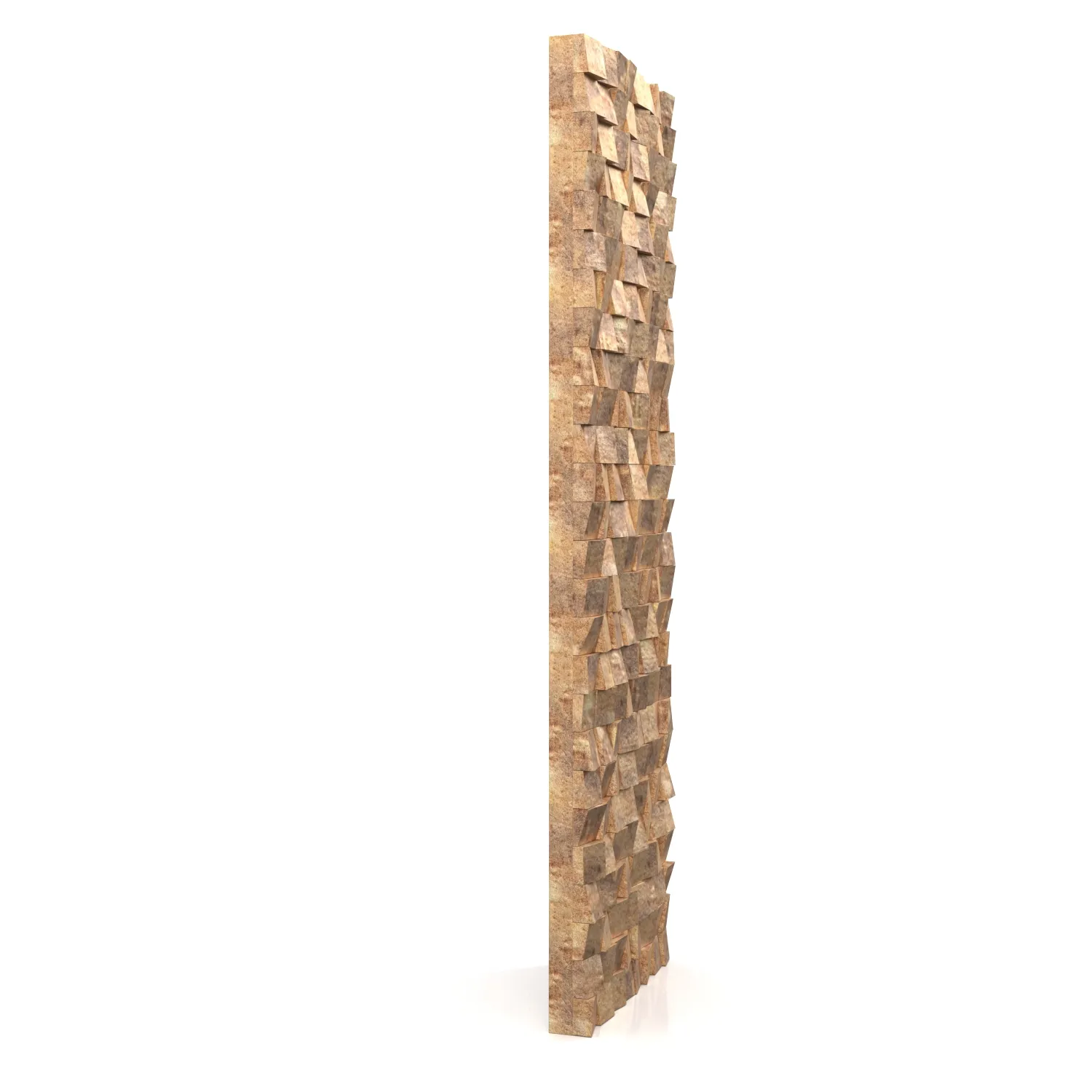 Textured 2 72w Metallic Rugged Wooden Blocks Metal Wall Art PBR 3D Model_03